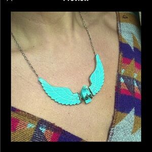 Sterling Silver/Turquoise Wounded Eagle Necklace